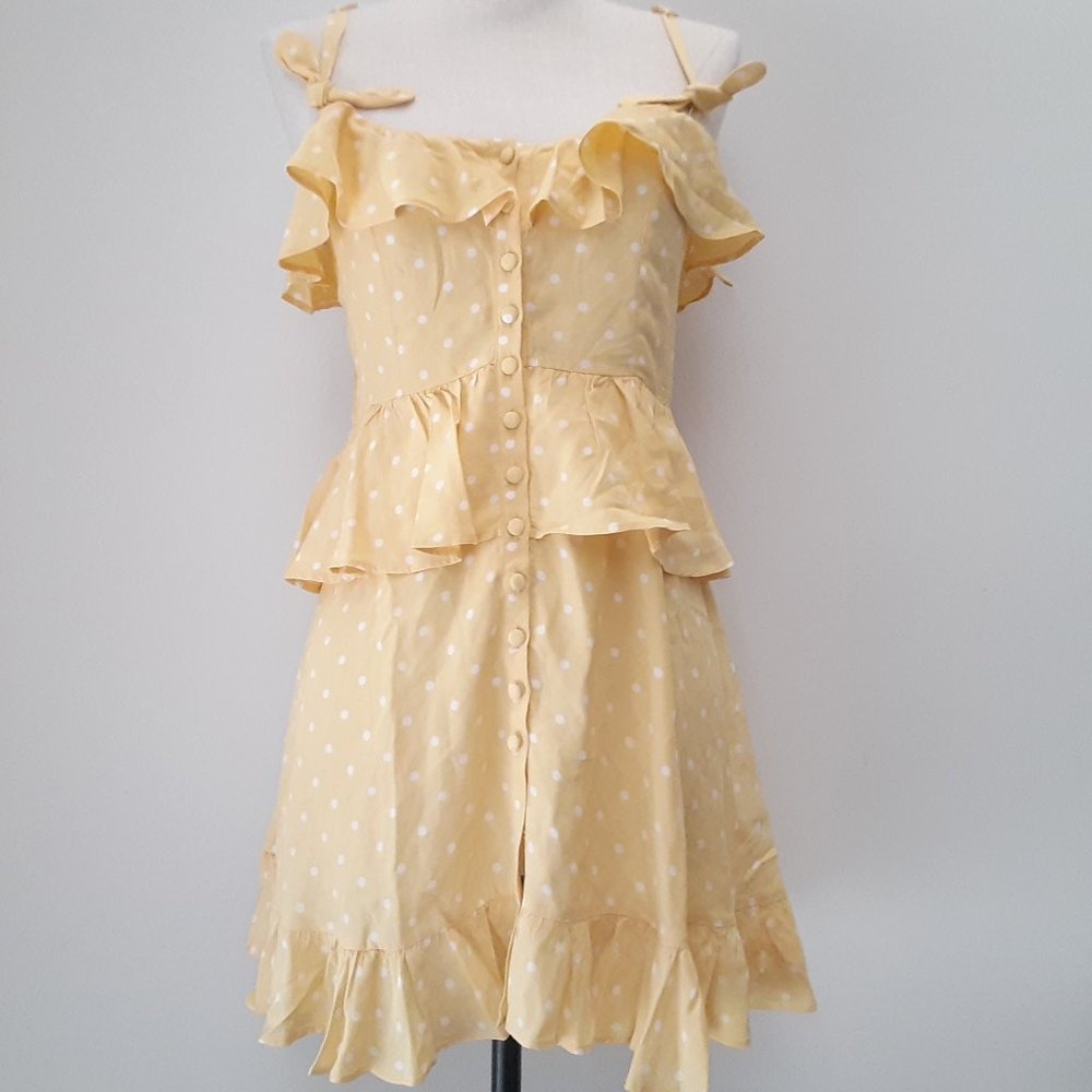Yellow Polka Dot Ruffle Sundress